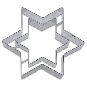 Star with inner Star Embossed Detail Cookie Cutter | Cookie Cutter Shop Australia