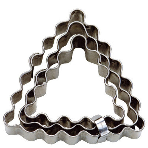 Mini Triangles Crinkled Set of 3 Cookie Cutters 3.5, 4 and 5.5cm | Cookie Cutter Shop Australia