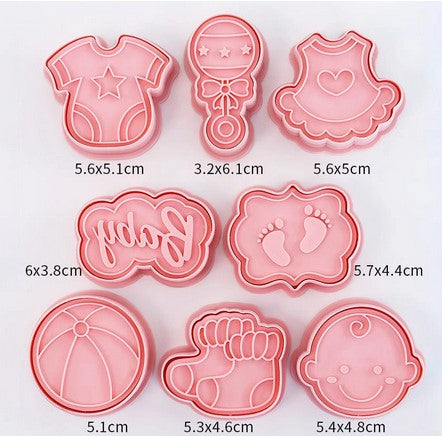 Baby Theme Cookie Cutter & Stamp Set