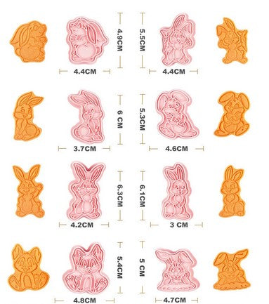Easter Rabbit Cookie Cutter & Stamp Set