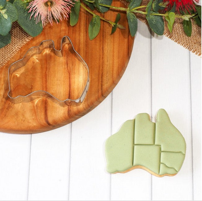 Australia with States Cookie Cutter and Embosser | Cookie Cutter Shop Australia