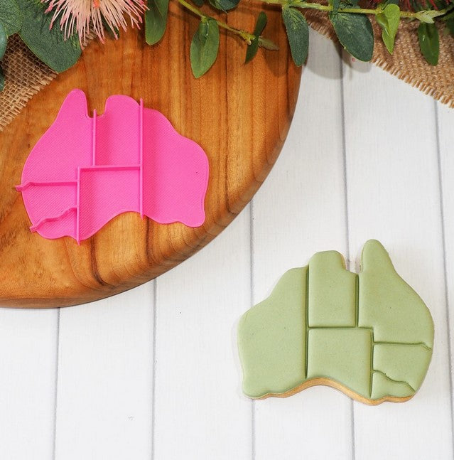 Australia with States Cookie Cutter and Embosser | Cookie Cutter Shop Australia