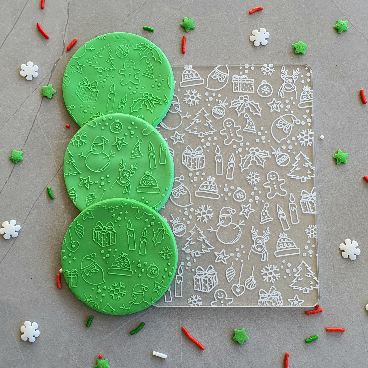 Christmas Pattern Background Fondant Debosser | Cookie Cutter Shop Australia