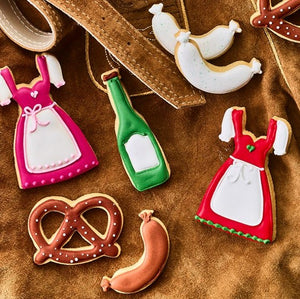 Dirndl Dress Cookie Cutter with Embossed Detail 9cm | Cookie Cutter Shop Australia