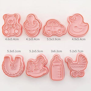 Baby Shower Cookie Cutter and Stamp Set 8 Pieces | Cookie Cutter Shop Australia