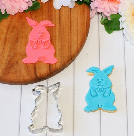 Bunny with Bowtie Cookie Cutter and Embosser Set | Cookie Cutter Shop Australia