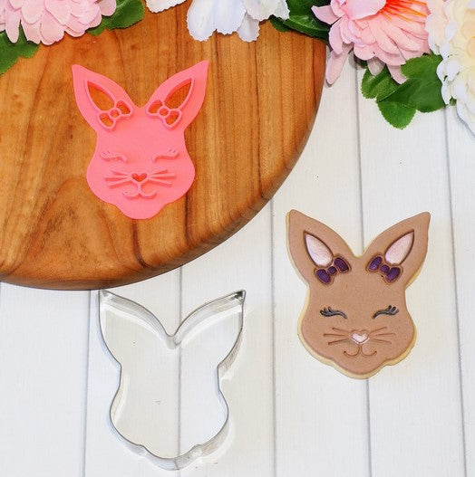 Bunny Face Girl Cookie Cutter and Embosser | Cookie Cutter Shop Australia