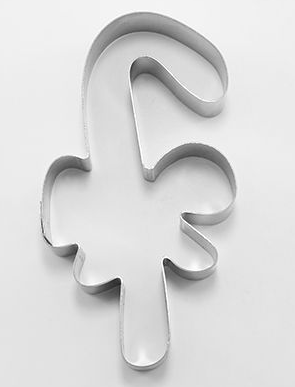 Candy Cane Cookie Cutter with Bow 11cm | Cookie Cutter Shop Australia