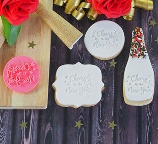 Fondant Embosser Cheers to the New Year | Cookie Cutter Shop Australia