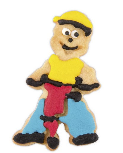 Construction Worker Cookie Cutter with Embossed Detail