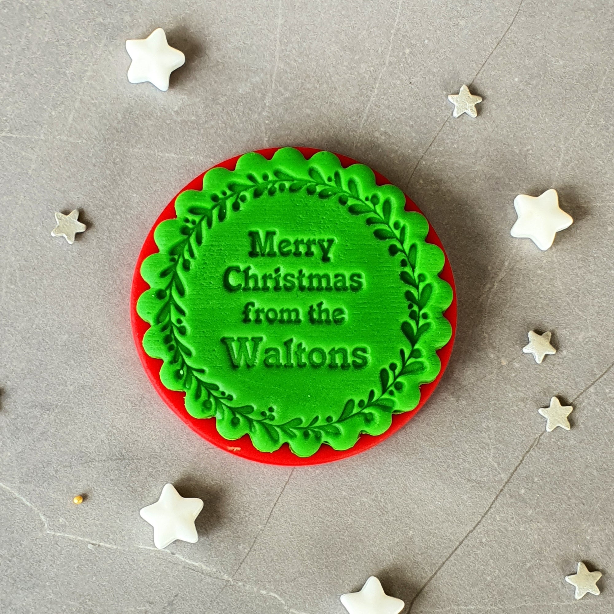 Custom Christmas Embosser "Merry Christmas from ....' | Cookie Cutter Shop Australia