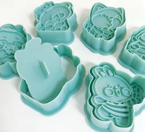 Cute Animal Cookie Cutter & Stamp Set