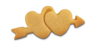 Double Heart with Arrow Cookie Cutter 6 cm