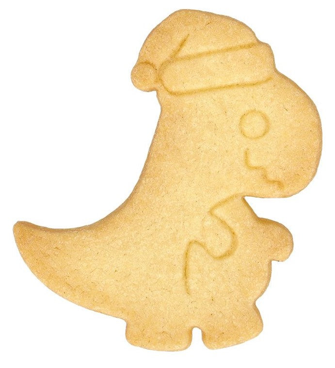 Christmas Dino Cookie Cutter with Embossed Detail | Cookie Cutter Shop Australia