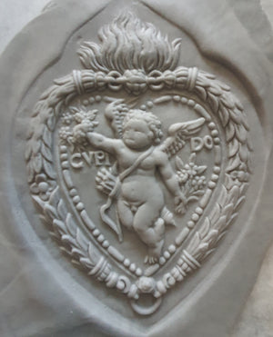 Springerle Mould Flaming Heart with Cupid 140mm | Cookie Cutter Shop Australia