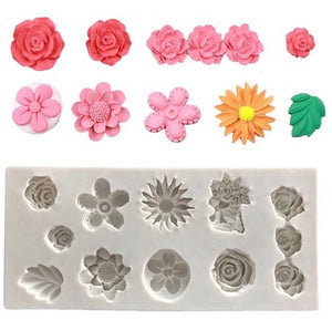 Assorted Flowers Fondant Silicone Mould