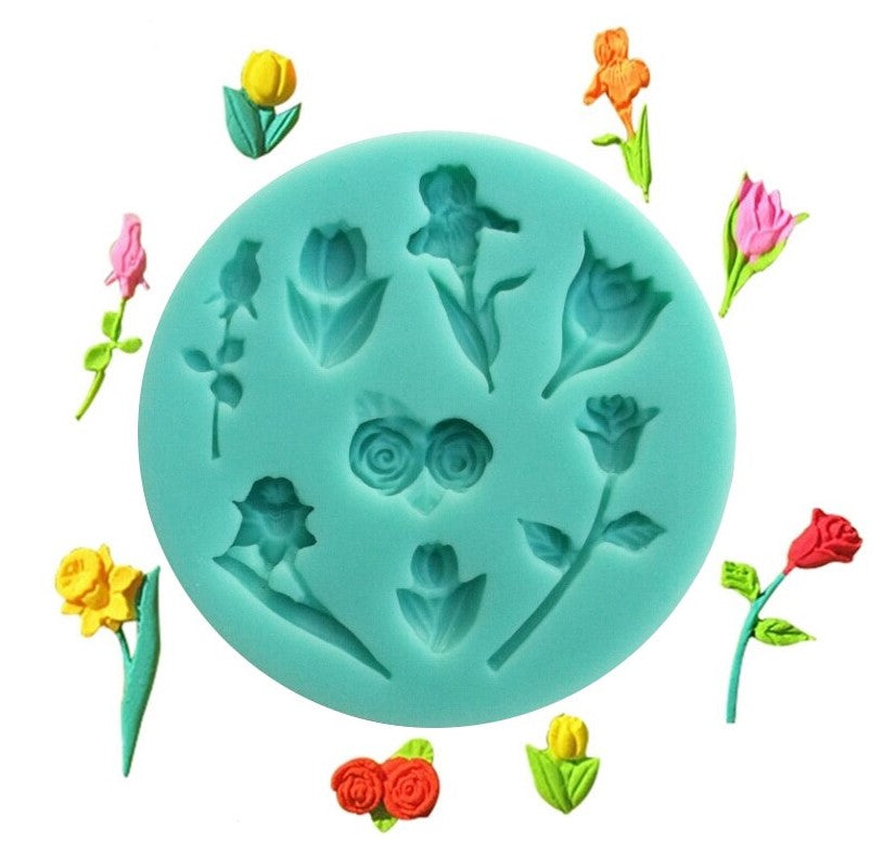 Small Spring Flowers Fondant Silicone Mould