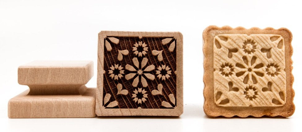 Tile Pattern Wooden Cookie Stamp | Cookie Cutter Shop Australia