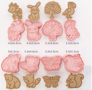 Forest Animal Cookie Cutter and Stamp Set