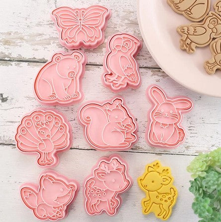 Forest Animal Cookie Cutter and Stamp Set