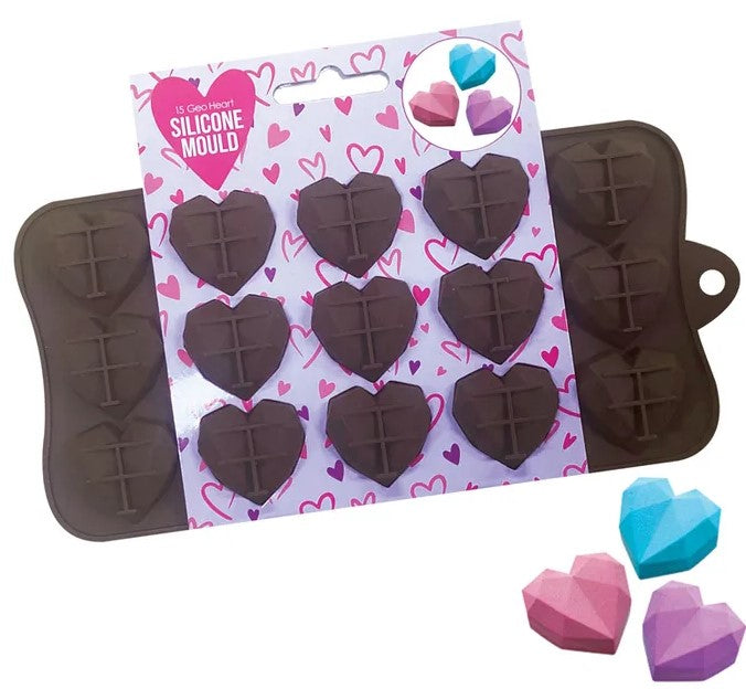 Geo Hearts Chocolate Silicone Mould