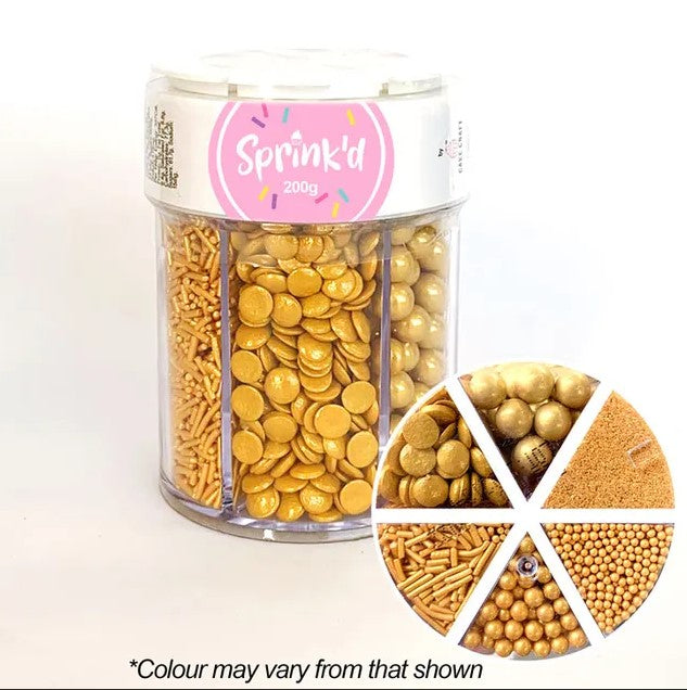 Sprink'd 6 Cavity Jar Gold Shiney