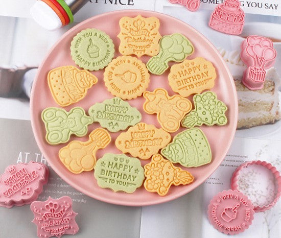 Happy Birthday Cookie Cutter & Stamp Set