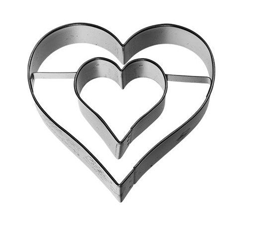 Heart within a Heart Cookie Cutter 6cm