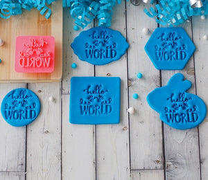 Baby Shower Fondant Embosser 'Hello World' | Cookie Cutter Shop Australia
