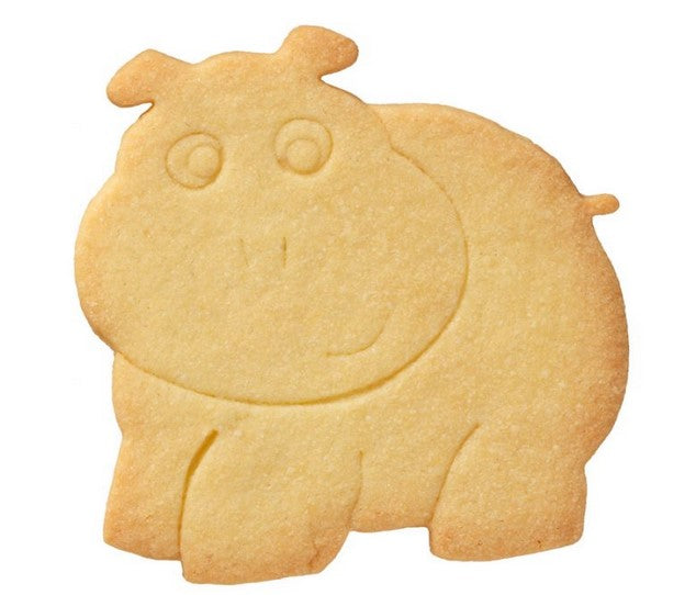 Hippopotamus Cookie Cutter with Embossed Detail