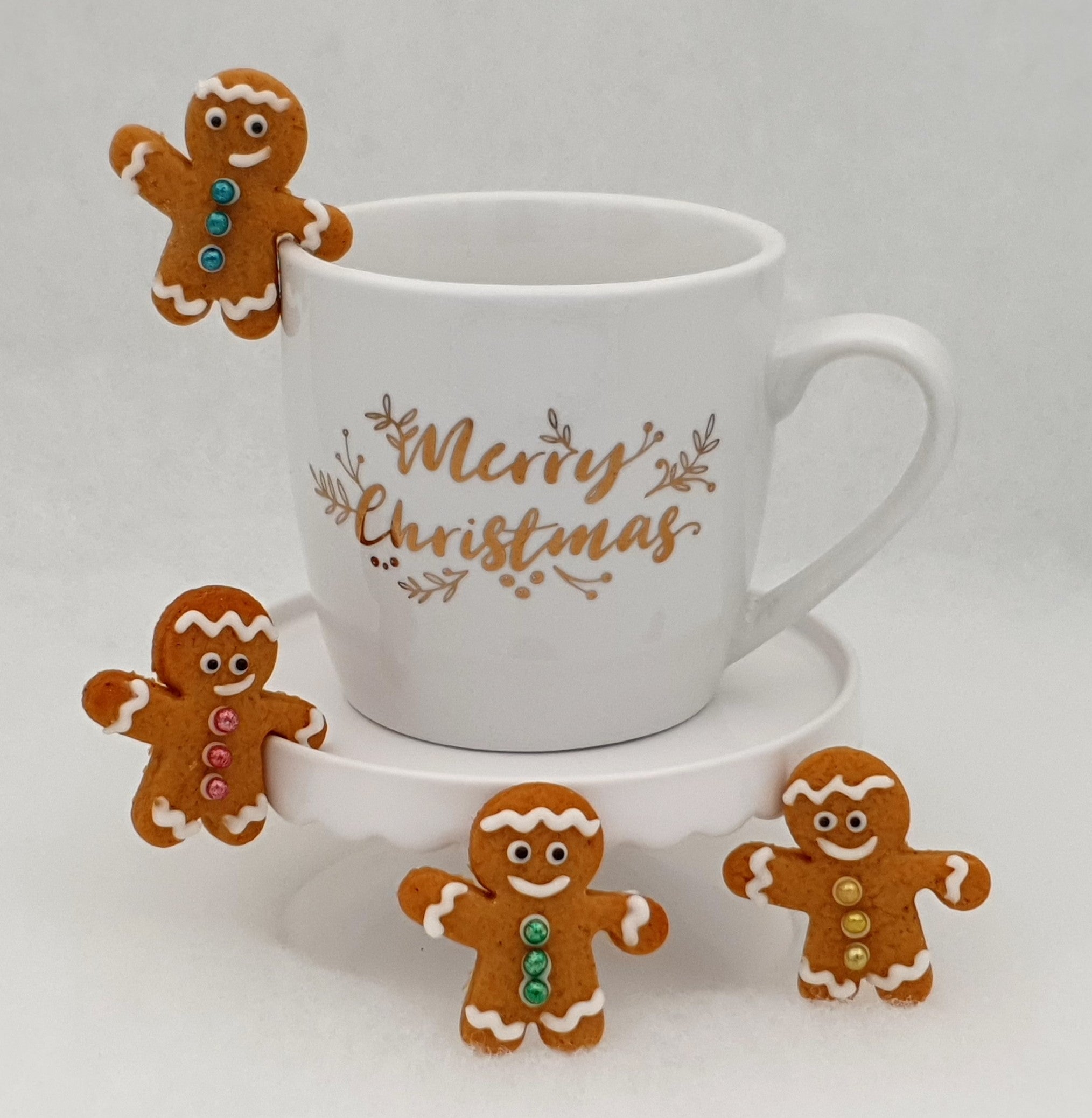 Mini Gingerbread House Mug Toppers - Modern Glam