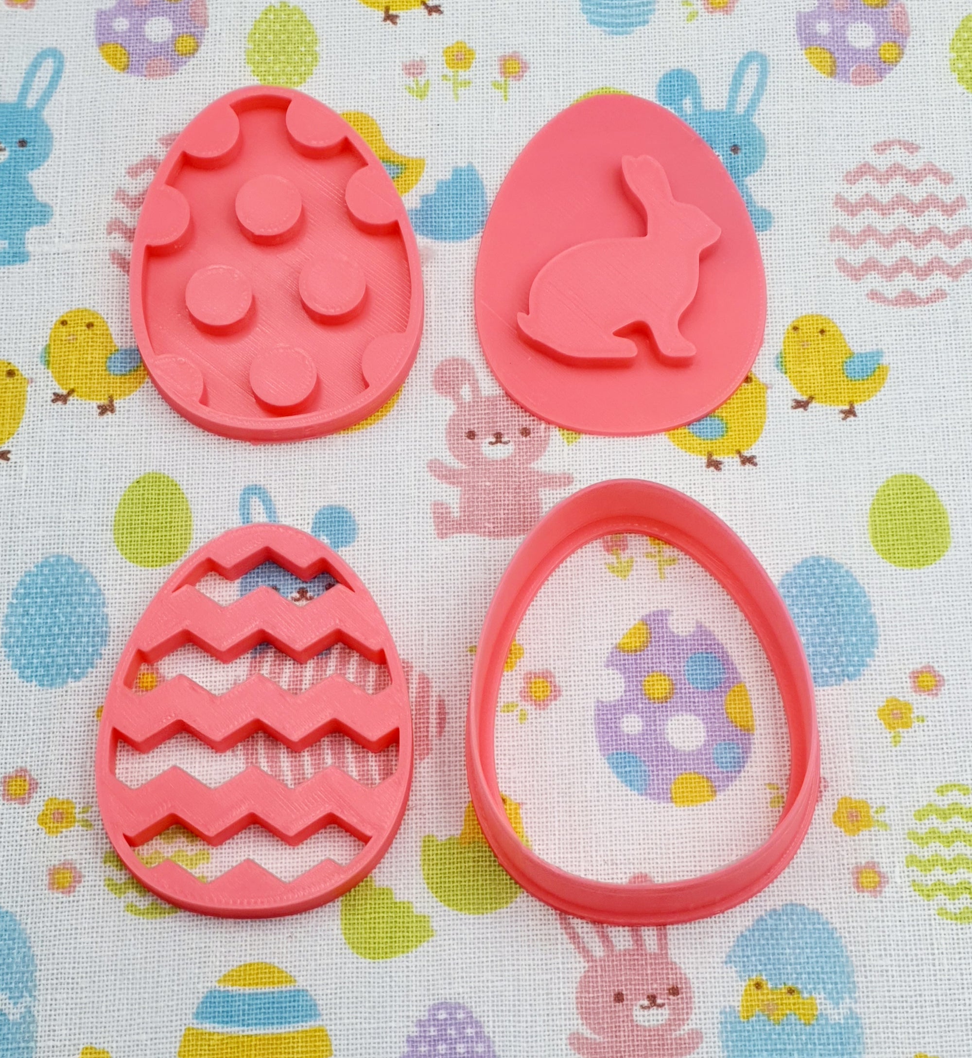 Easter Egg Cookie Cutter and Embosser Set 4 Pieces