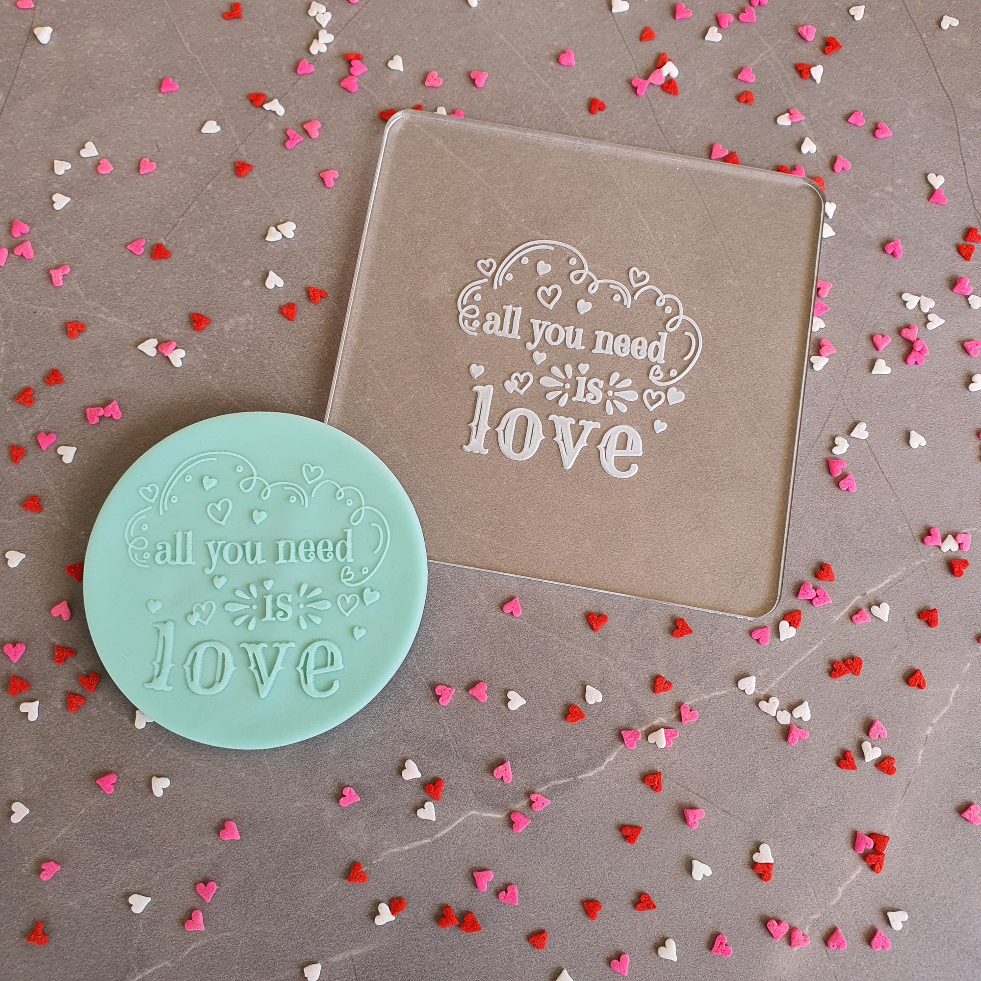 Love Fondant Debosser - All You Need is Love | Cookie Cutter Shop Australia