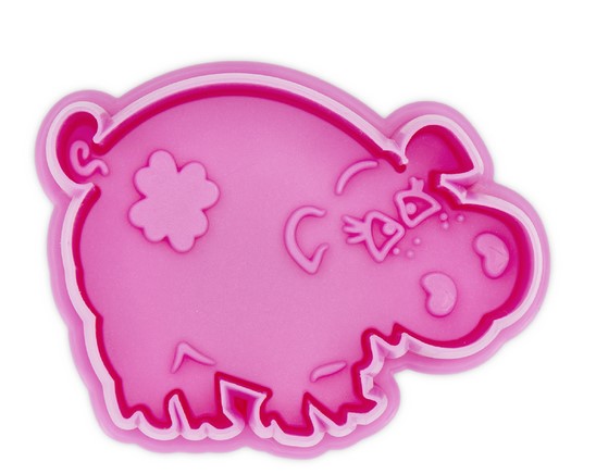 Pig Cookie Cutter Stamper with Ejector