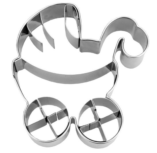 Pram Cookie Cutter with Embossed Detail 6cm | Cookie Cutter Shop Australia