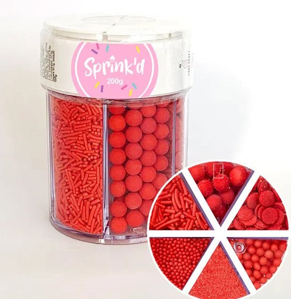 Sprink'd 6 Cavity Jar Red