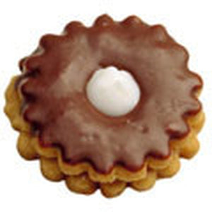 Round Crinkled with Circle in Middle Linzer Cookie Cutter with Ejector 5cm-Cookie Cutter Shop Australia