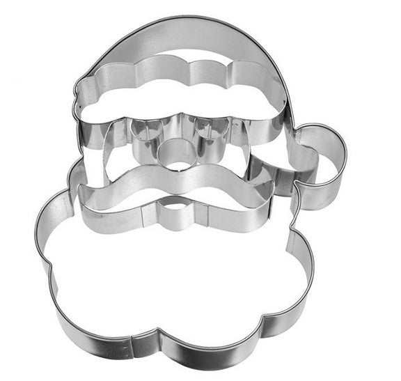 Santa Face Cookie Cutter with Embossed Detail 11cm | Cookie Cutter Shop Australia