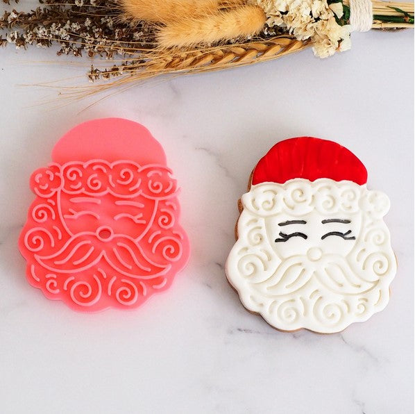 Santa Face Cookie Cutter and Embosser Set | Cookie Cutter Shop Australia