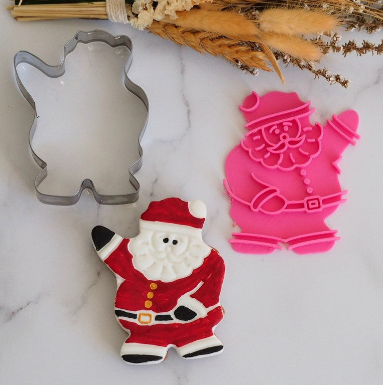 Santa Waving Cookie Cutter & Embosser Set
