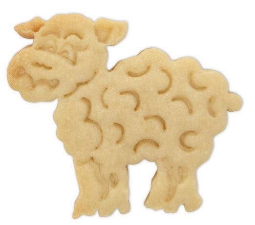 Sheep Cookie Cutter Stamper with Ejector 6cm
