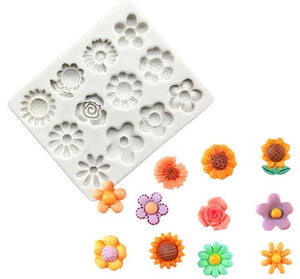 Assorted Flowers Silicone Fondant Mould | Cookie Cutter Shop Australia