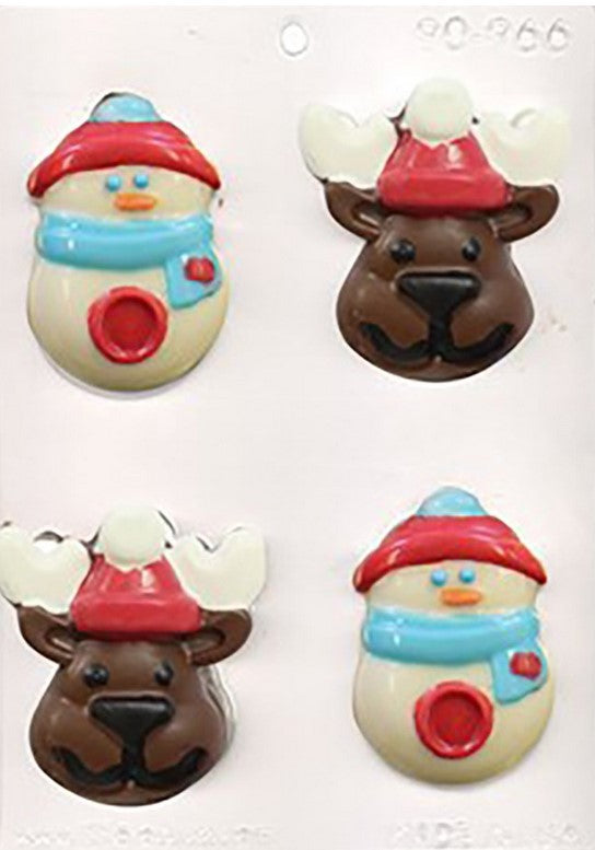Snowman and Reindeer Chocolate Mould