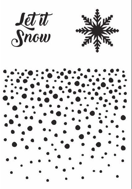Cookie Stencil Snow Background + Let it Snow Text