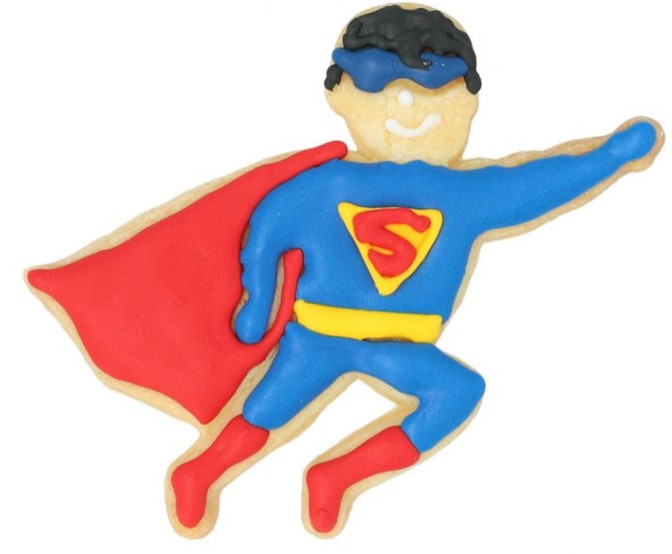 Superhero Cookie Cutter with Embossed Detail