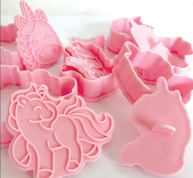 Unicorn Cookie Cutter and Stamp Set 6 Piece