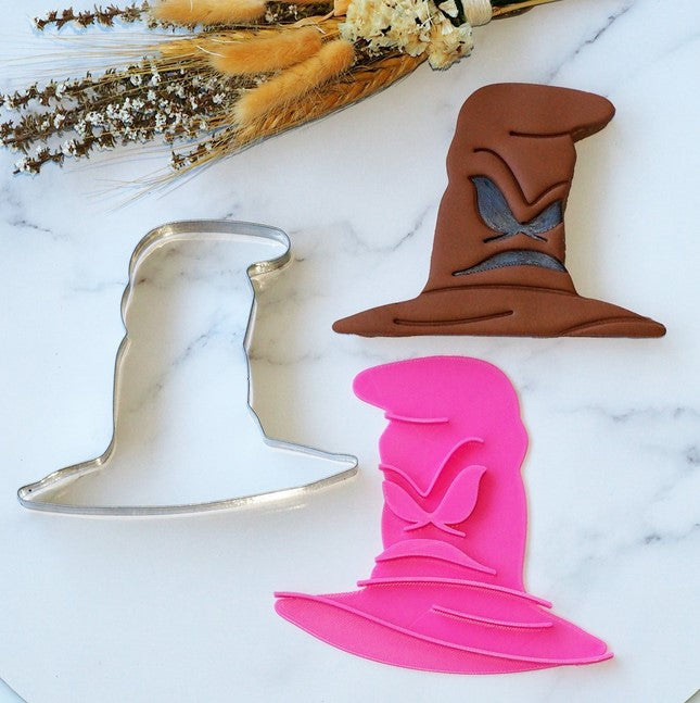 Witch Hat 'Cranky' Cookie Cutter & Embosser Set | Cookie Cutter Shop Australia