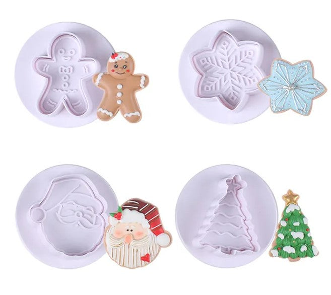 Christmas Cookie Cutter Plunger Set