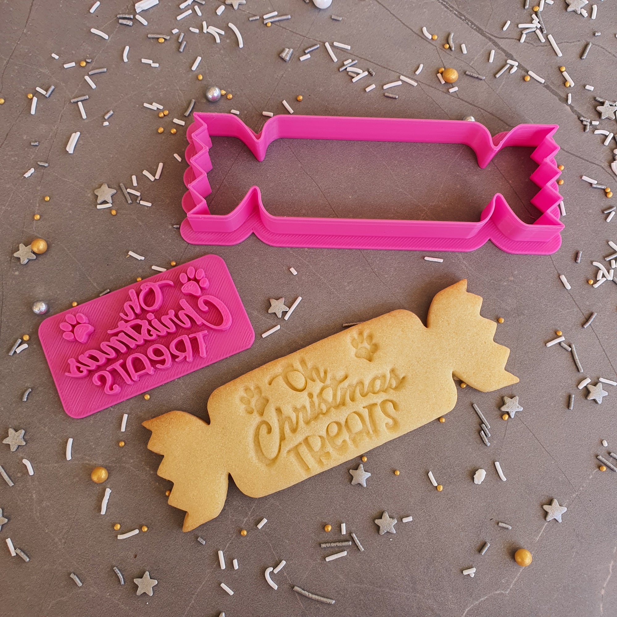 'Oh Christmas Treats' Cookie Cutter & Embosser Set | Cookie Cutter Shop Australia